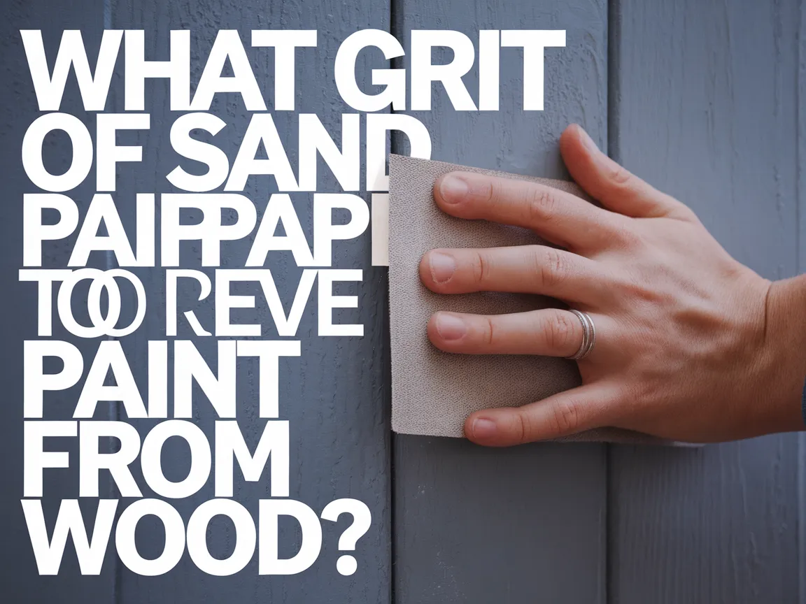 Hand sanding wood to remove paint with appropriate grit sandpaper.