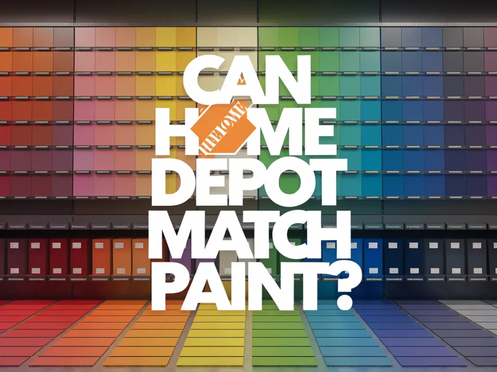 Color palette showcasing various paint samples for matching at Home Depot.