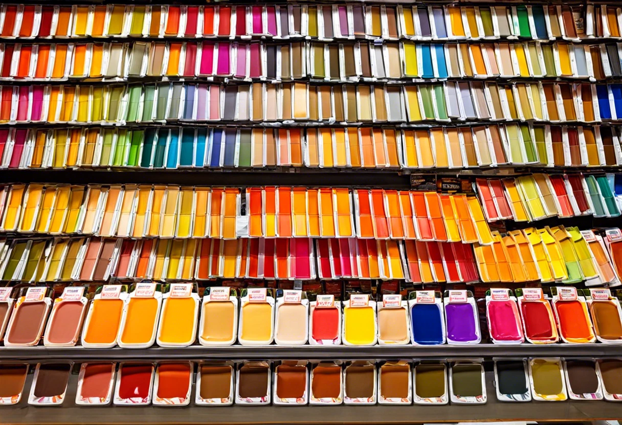 Colorful paint samples available at Home Depot for free