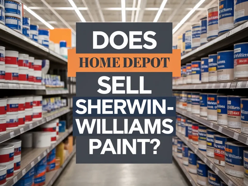 Aisle at Home Depot showcasing Sherwin-Williams paint products