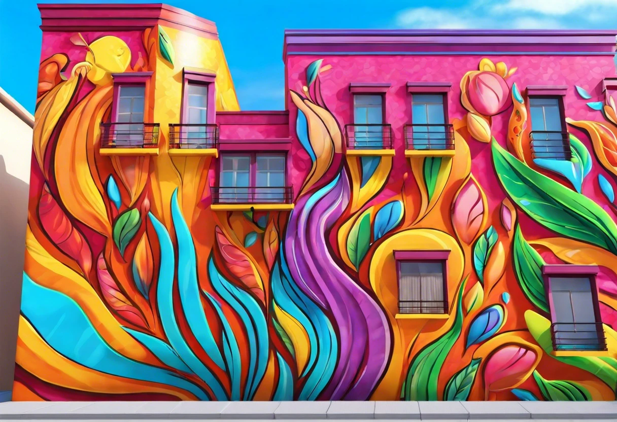 Colorful mural on a building demonstrating a fresh coat of paint, relevant to how many times you can paint a wall.