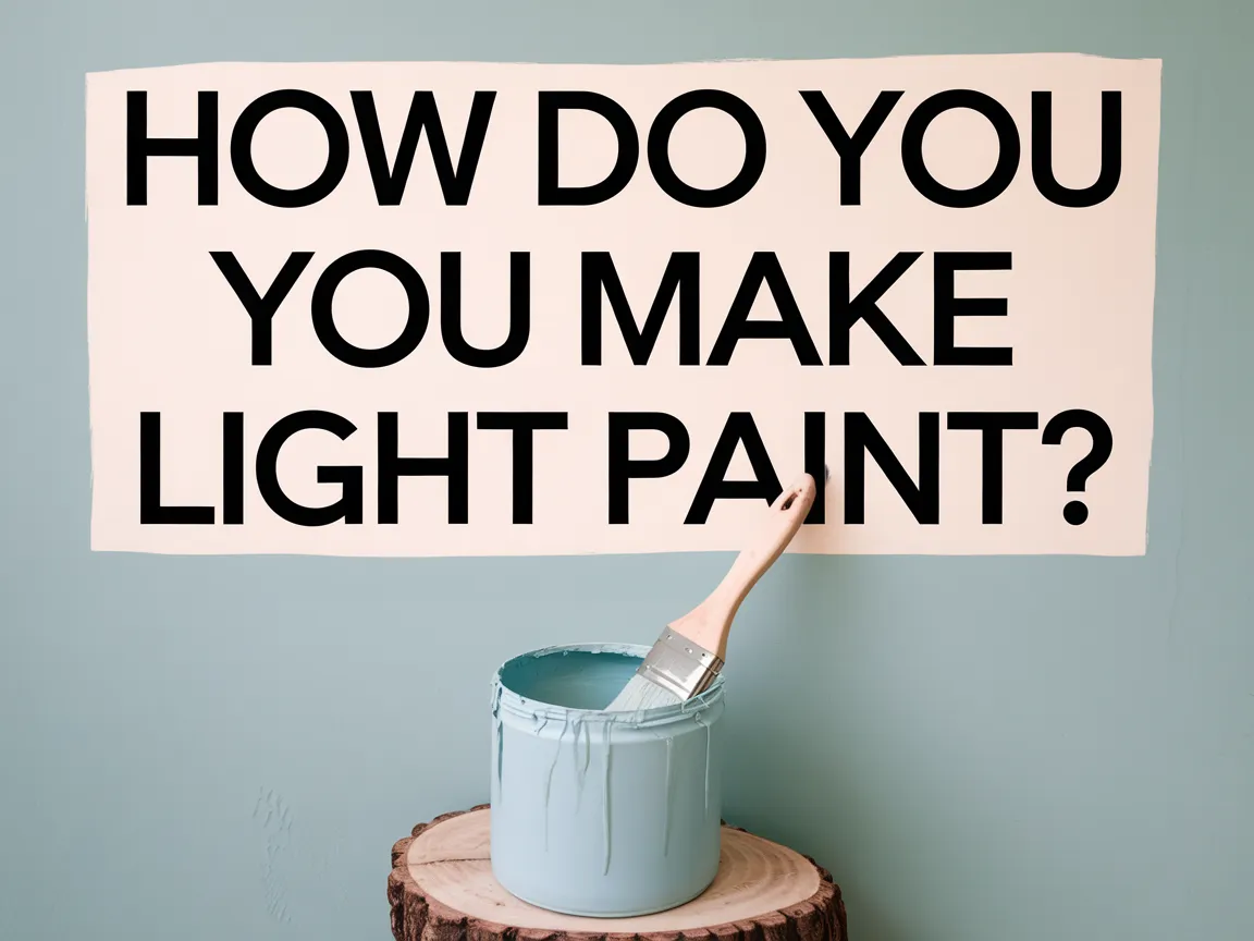 Image depicting instructions on how to make light blue paint with a paintbrush and a bucket of paint.