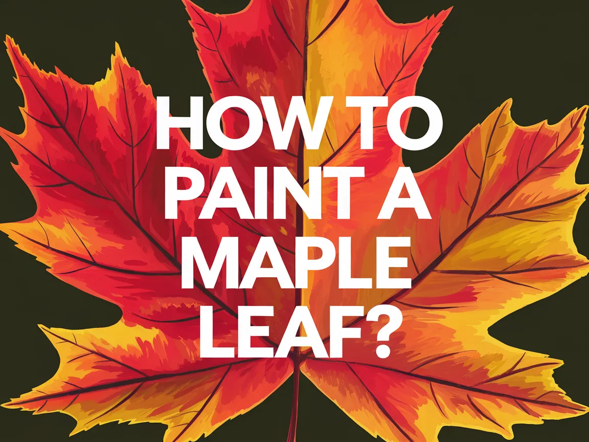 Vibrant maple leaf illustration demonstrating painting techniques for a maple leaf