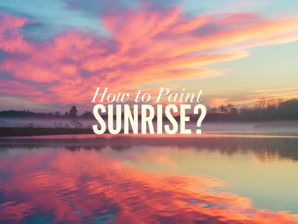 A beautiful sunrise scene over water, showcasing vibrant colors ideal for painting a sunrise.