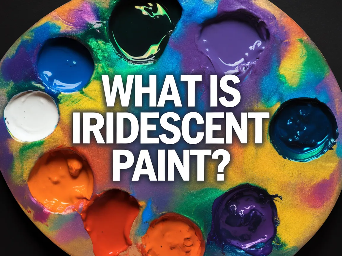 Colorful palette of iridescent paint for art projects.