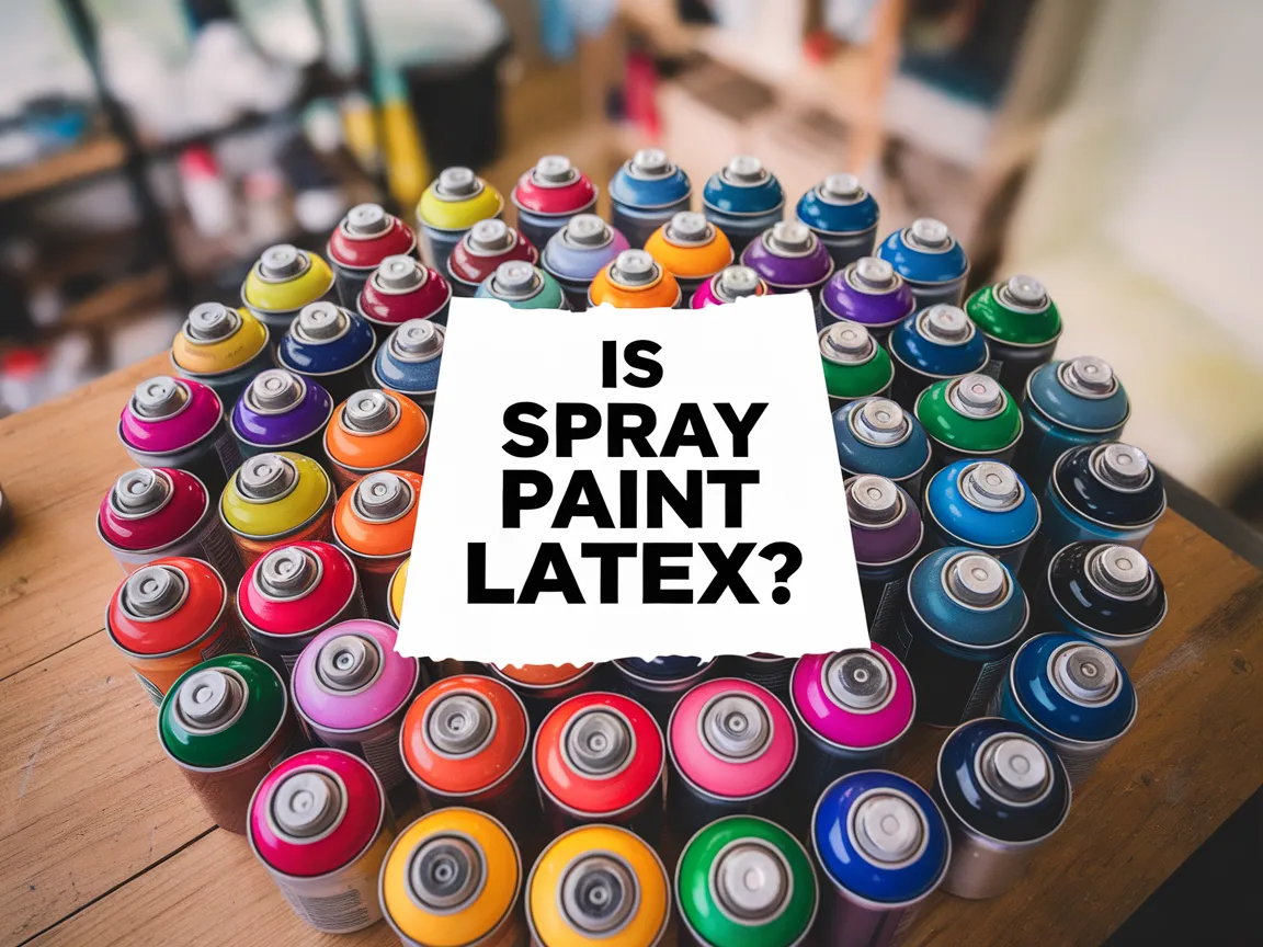 Colorful spray paint cans reflecting the question, 'Is spray paint latex?'