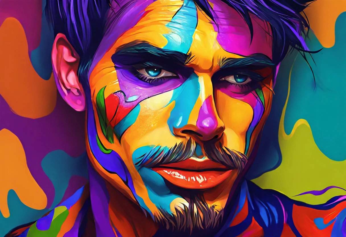 Colorful face paint on Jack symbolizing self-expression and creativity.