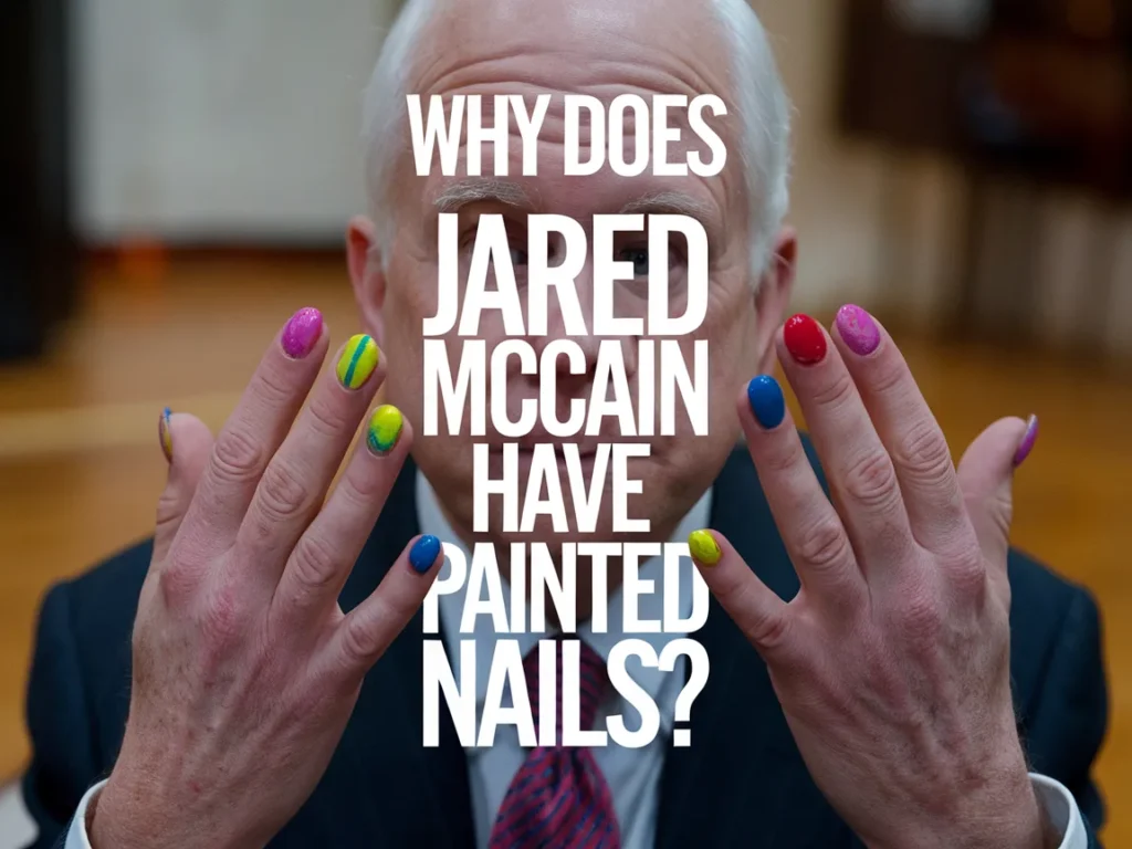 Jared McCain showcasing his colorful painted nails as discussed in the article.