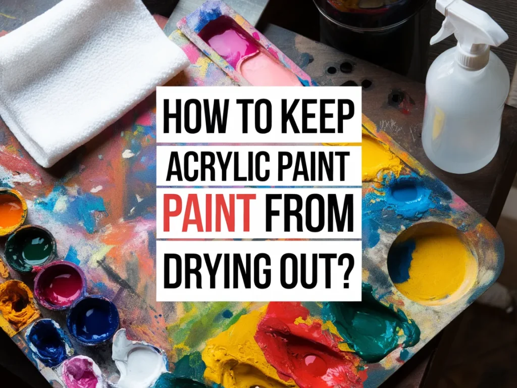 A vibrant palette with acrylic paint and tips on preventing it from drying out