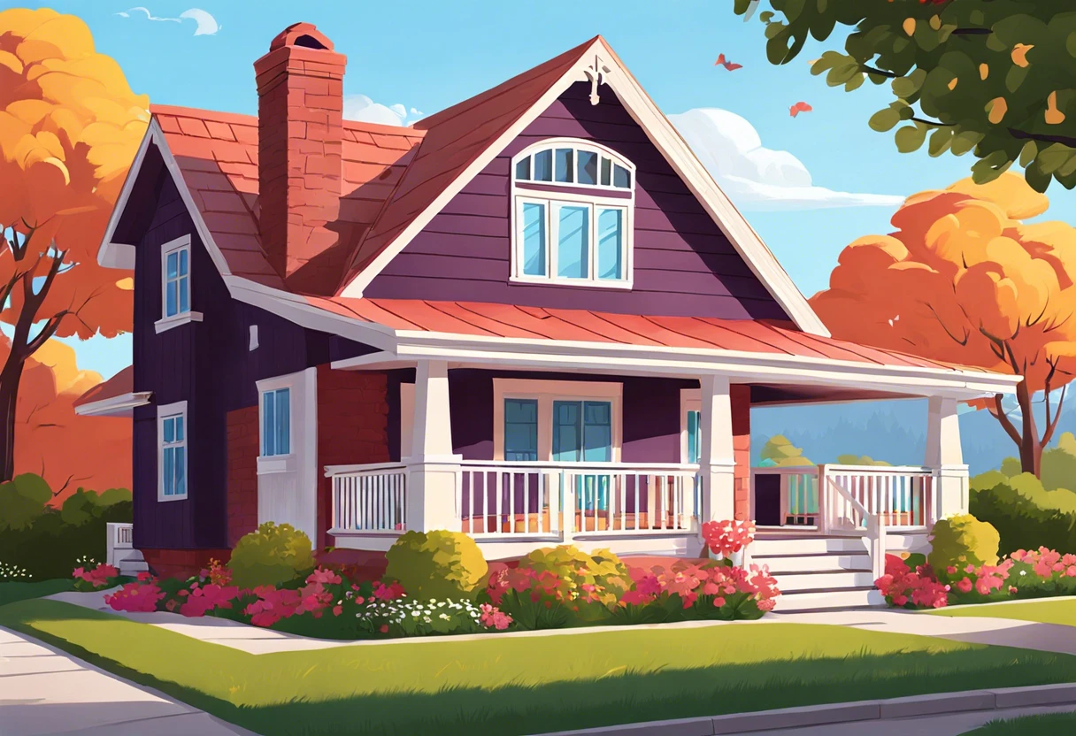 Beautiful purple house painted with Kilz paint, showcasing its suitability for exterior use.