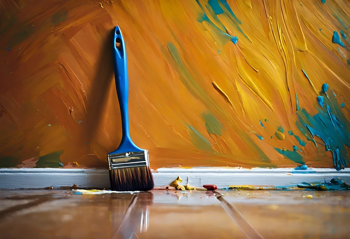 Paintbrush on a wall illustrating potential landlord charges for painting after moving out
