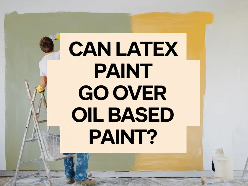 A person painting a wall with latex paint over previously applied oil-based paint.