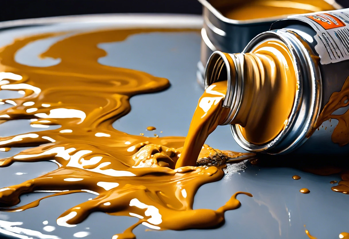 Can you paint latex over oil? Image of spilled latex paint demonstrating the process.