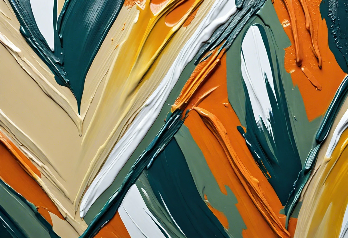 A close-up of various paint strokes, showcasing latex paint colors applied over an oil primer surface.