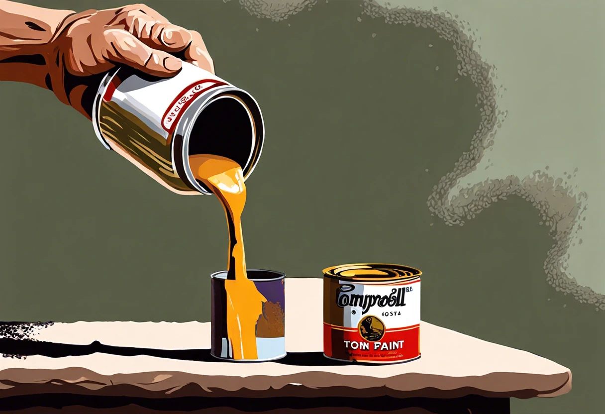A person pouring latex paint from a can, illustrating the topic of how latex paint can go bad.