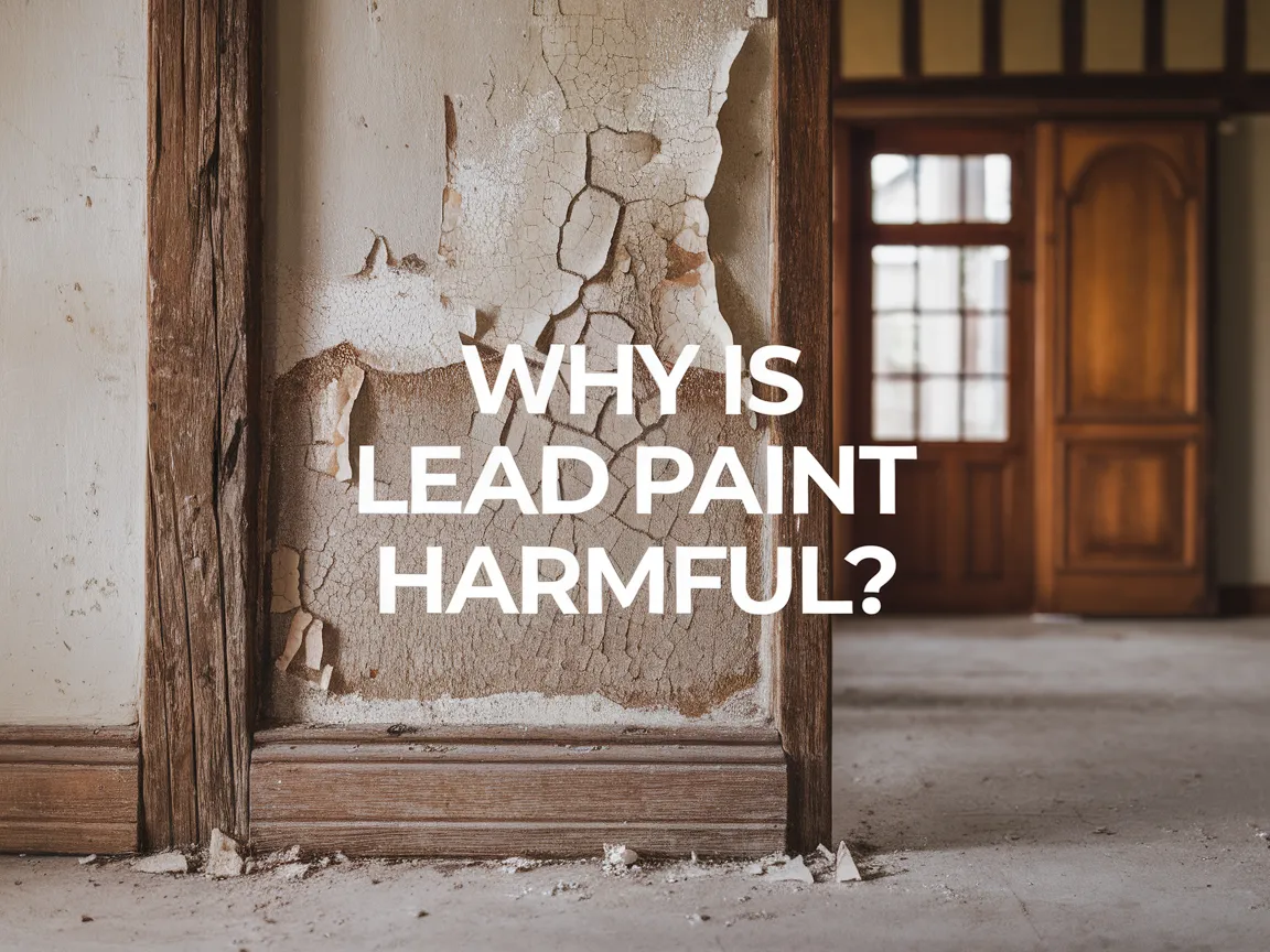 Interior showing lead paint damage, illustrating the dangers of lead exposure.