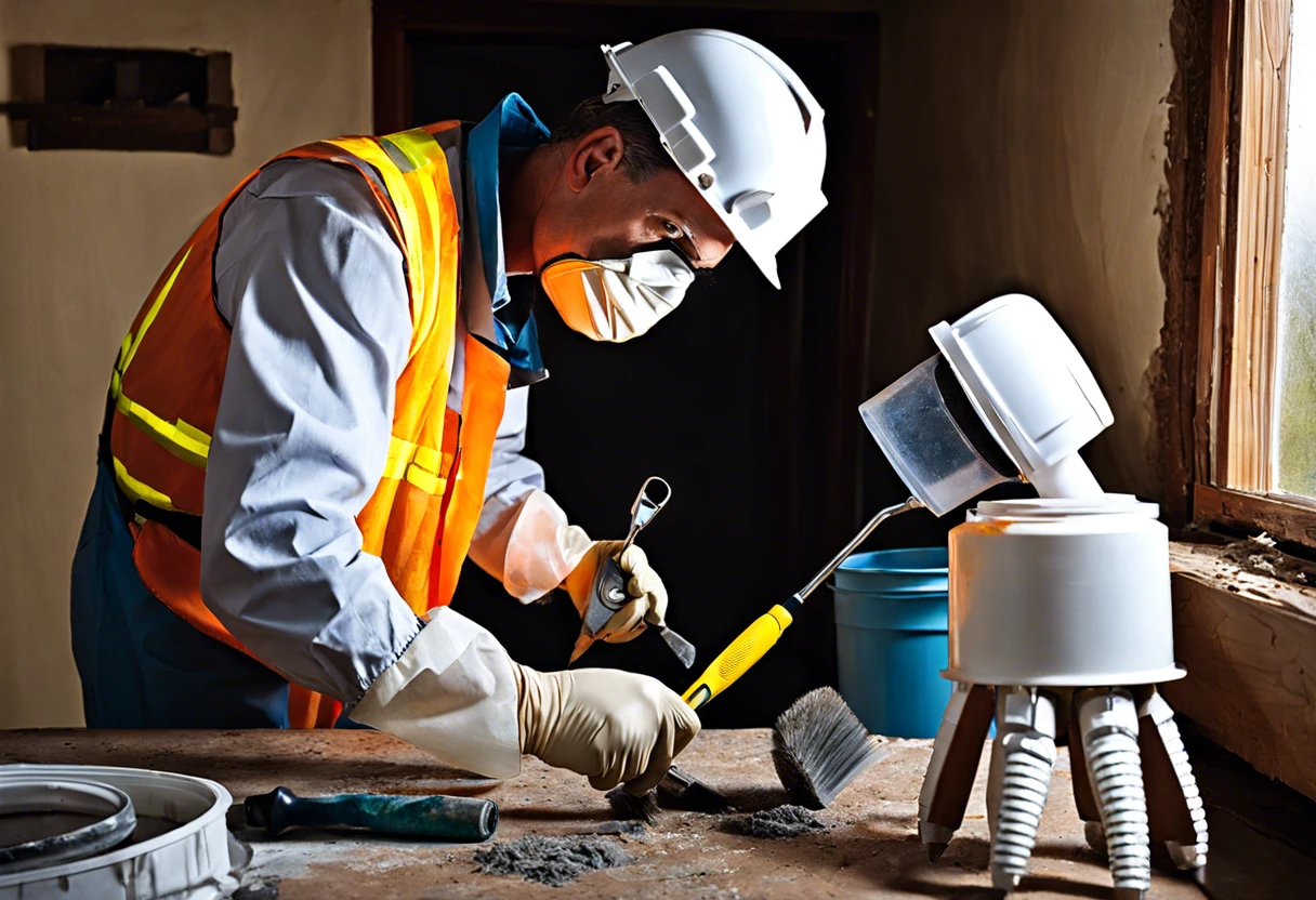 A professional conducting a lead based paint inspection to determine the cost and safety conditions.