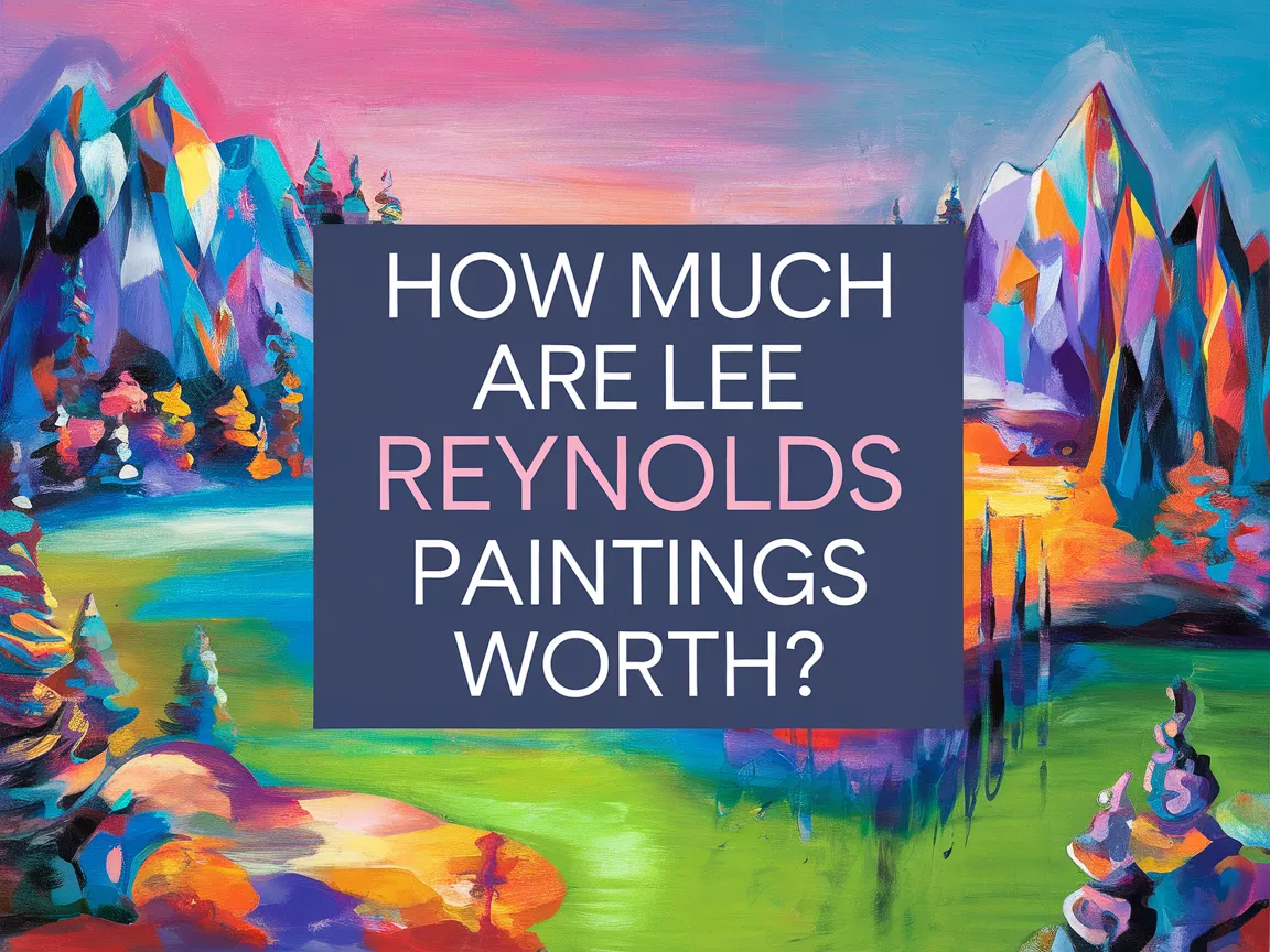 Colorful landscape painting by Lee Reynolds showcasing vibrant mountains and trees, related to the value of Lee Reynolds paintings.