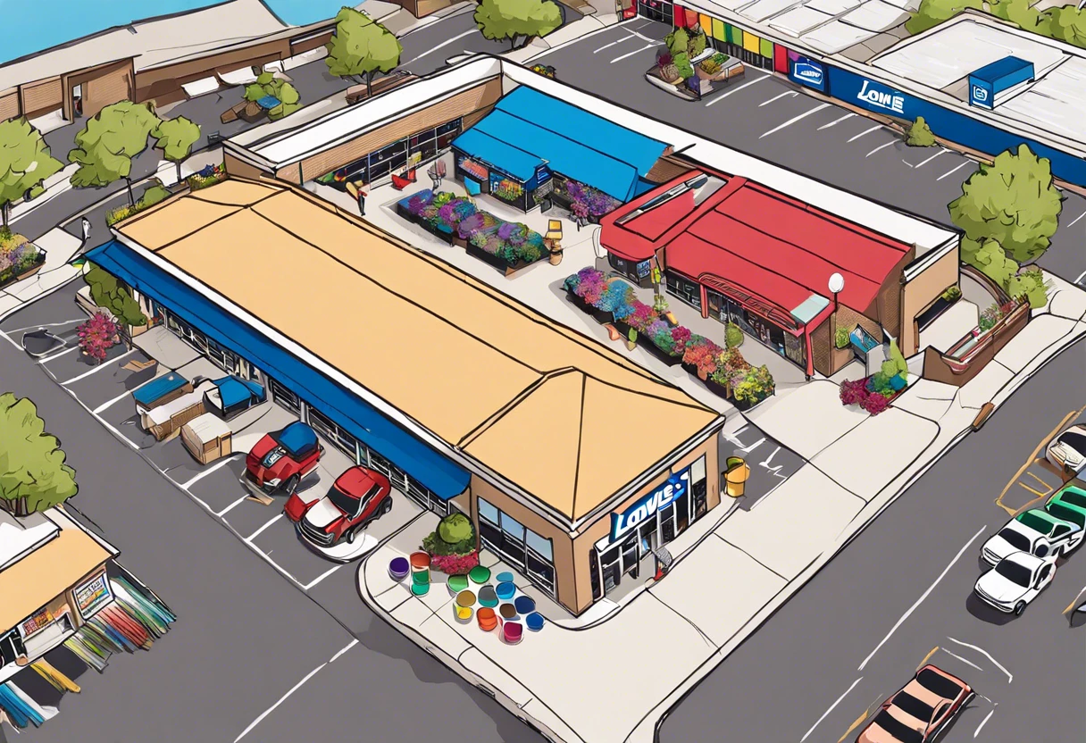 Illustration of Lowe's store layout demonstrating factors influencing store location decisions.