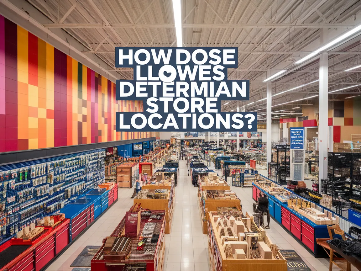Aerial view of a Lowes store interior, showcasing how Lowes determines store locations through layout and design.
