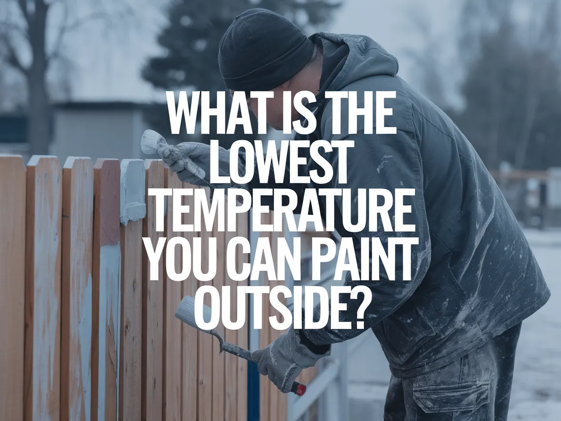 Person painting a wooden fence outdoors, illustrating the concept of the lowest temperature for painting outside.