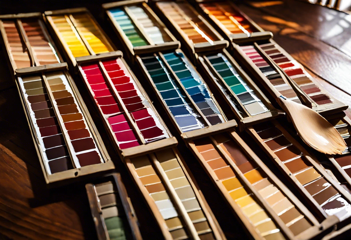 A collection of paint swatches demonstrating various LRV values for paint.