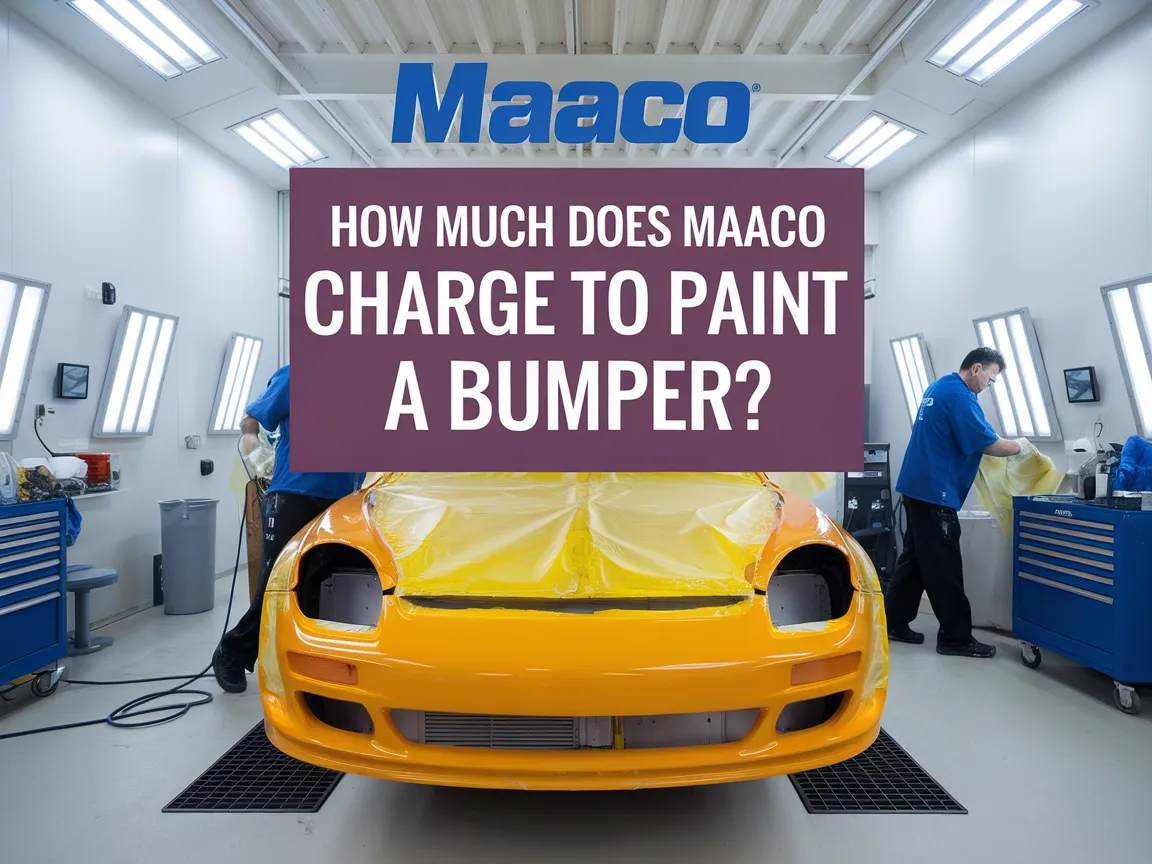 Maaco shop featuring a car covered with protective film for bumper painting