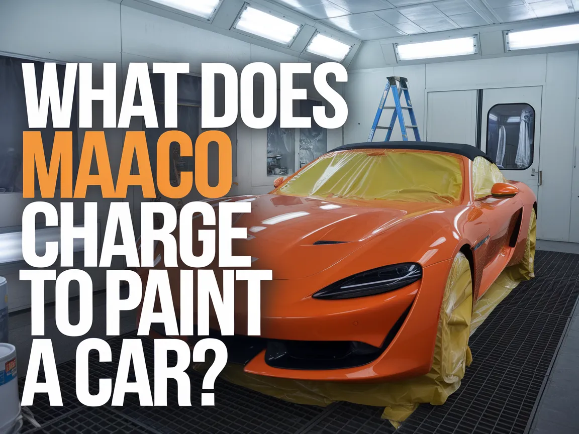 Maaco painting a car, illustrating the costs involved in car painting services.