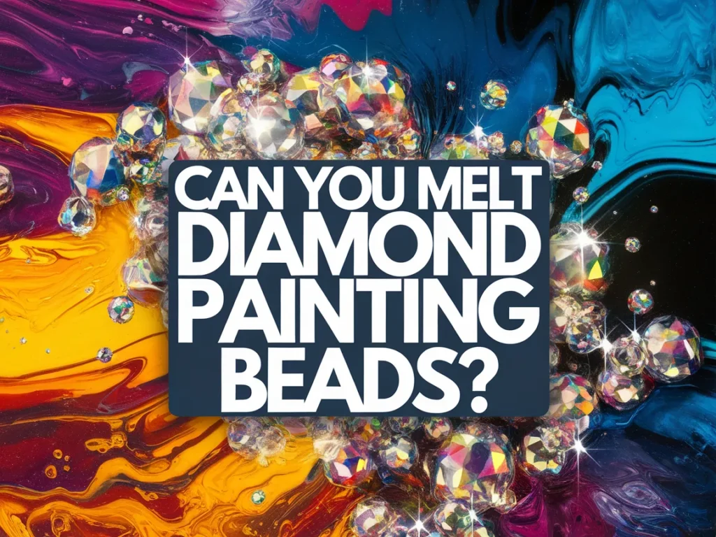 Colorful background with diamond painting beads, questioning if they can be melted.