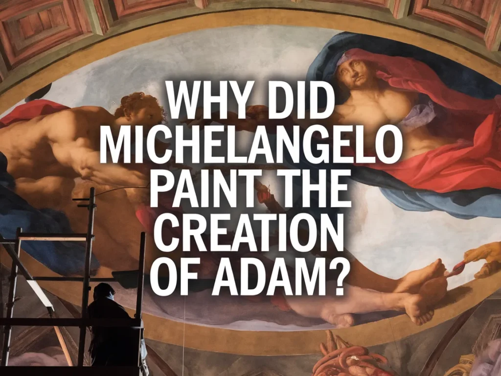 Image depicting the question of why Michelangelo painted The Creation of Adam, showcasing the iconic scene.