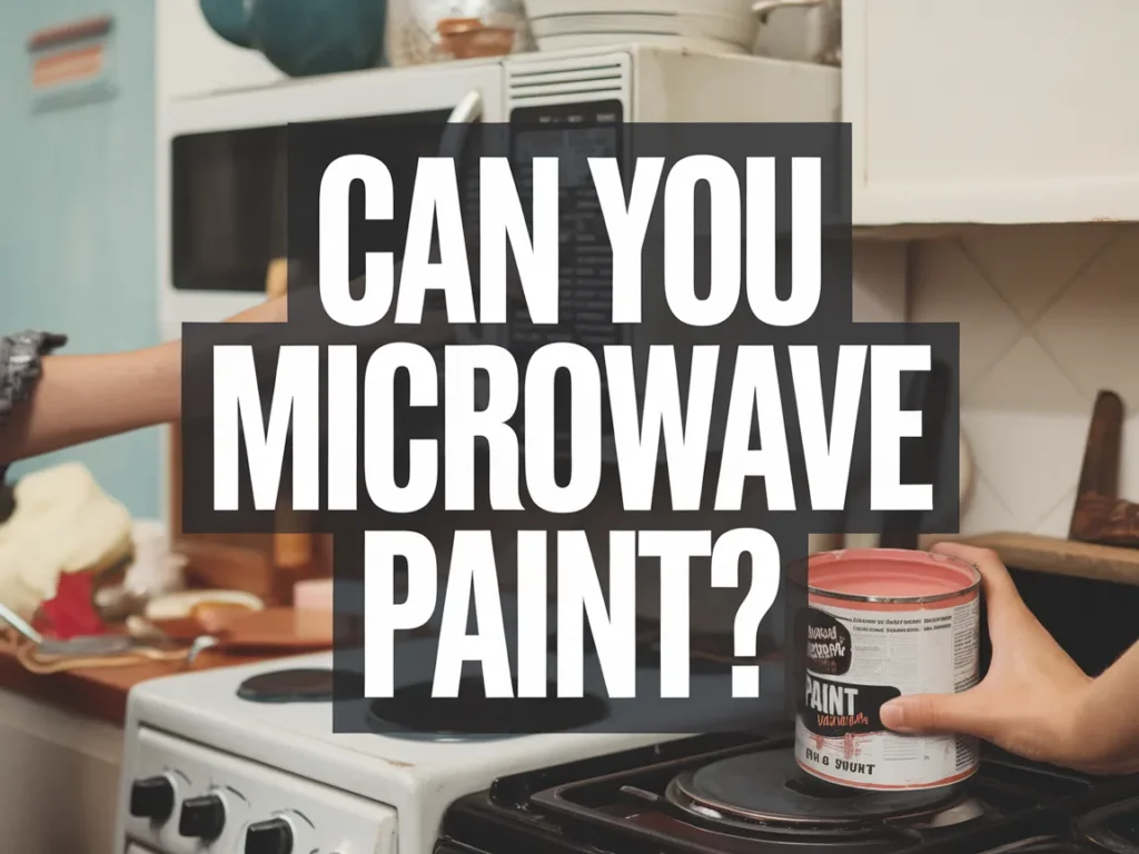 Image questioning if you can microwave paint, related to paint heating safety.