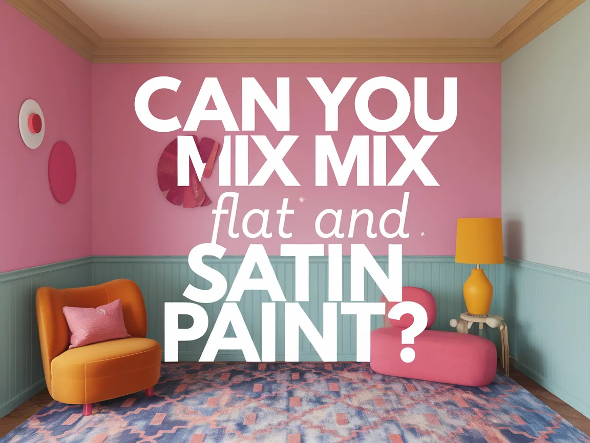 A colorful room featuring text on mixing flat and satin paint.