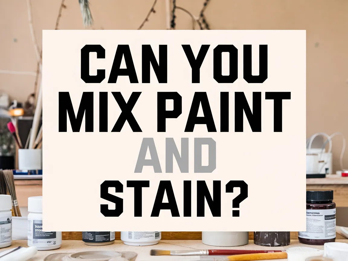 Graphic asking if you can mix paint and stain, relevant to painting and staining techniques.