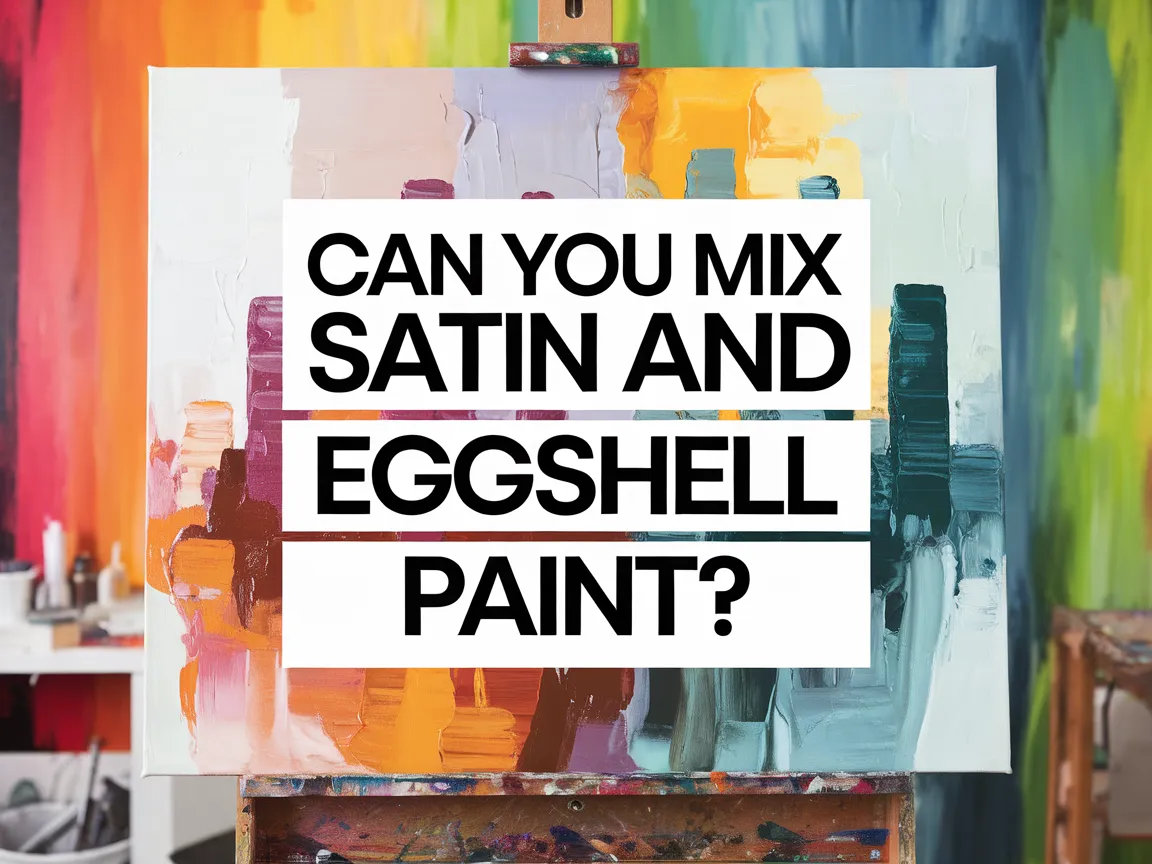 Colorful painting asking if you can mix satin and eggshell paint