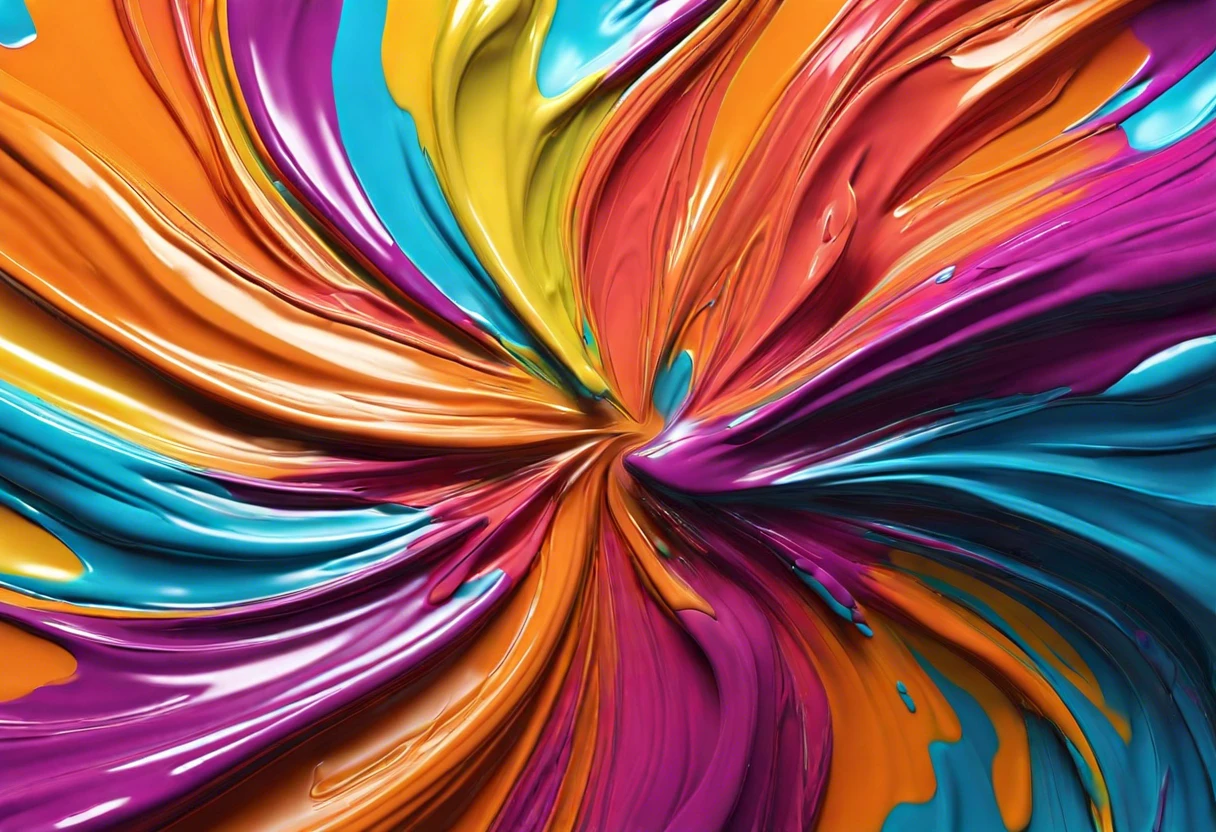 Colorful swirls of paint illustrating the mixing of exterior and interior paint.