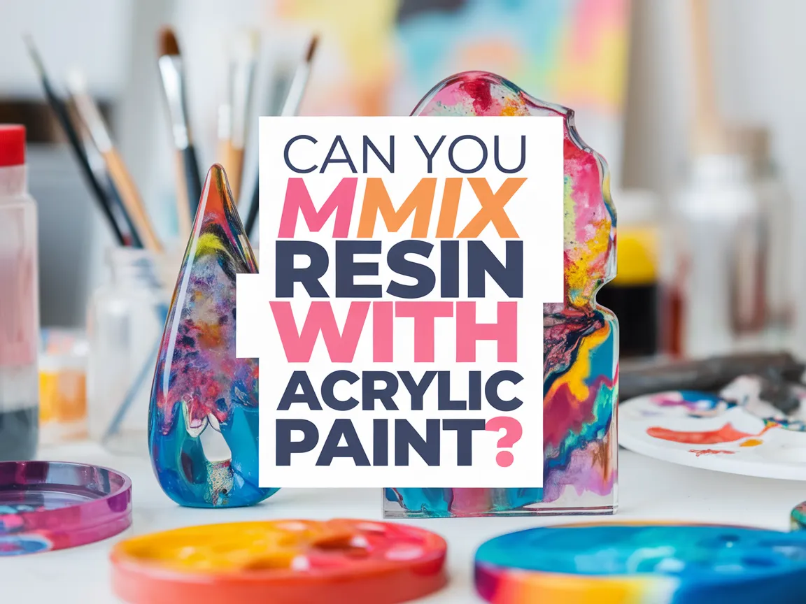 A colorful display of mixed resin and acrylic paint, showcasing the blending of materials.