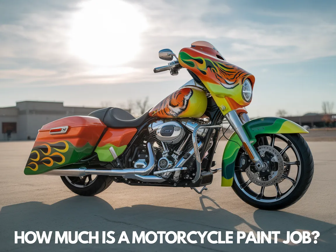 Colorful motorcycle with custom paint job showcasing vibrant designs related to motorcycle paint jobs.