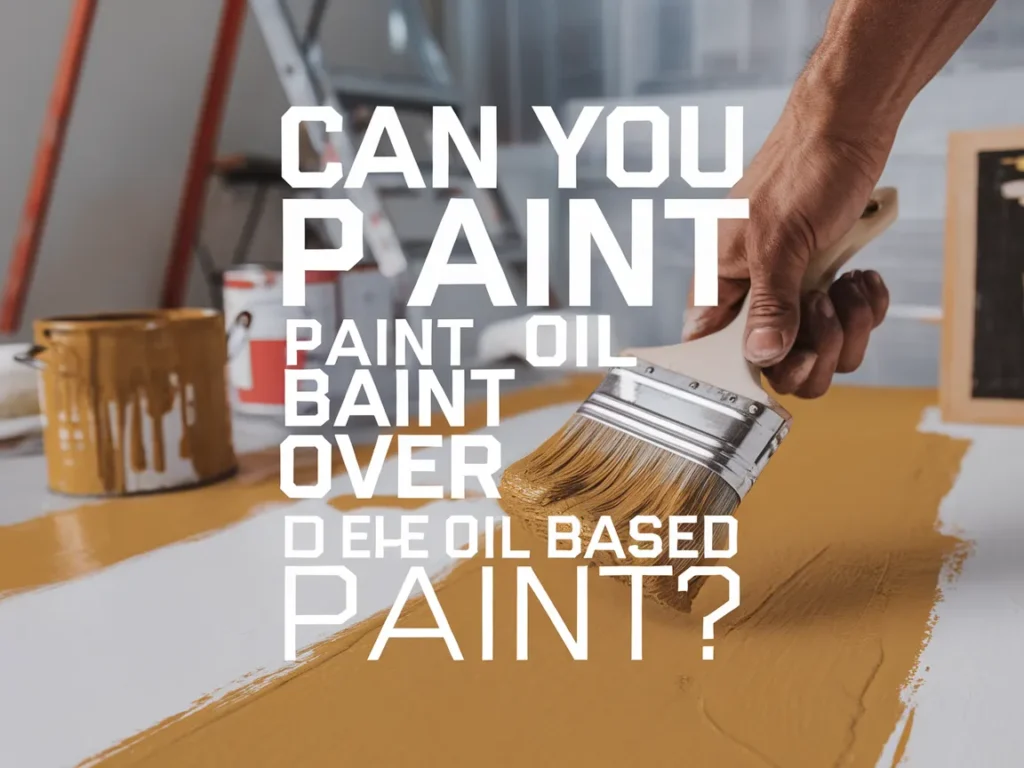 A hand applying oil based paint over a previously painted surface, illustrating the process of painting over oil based paint.