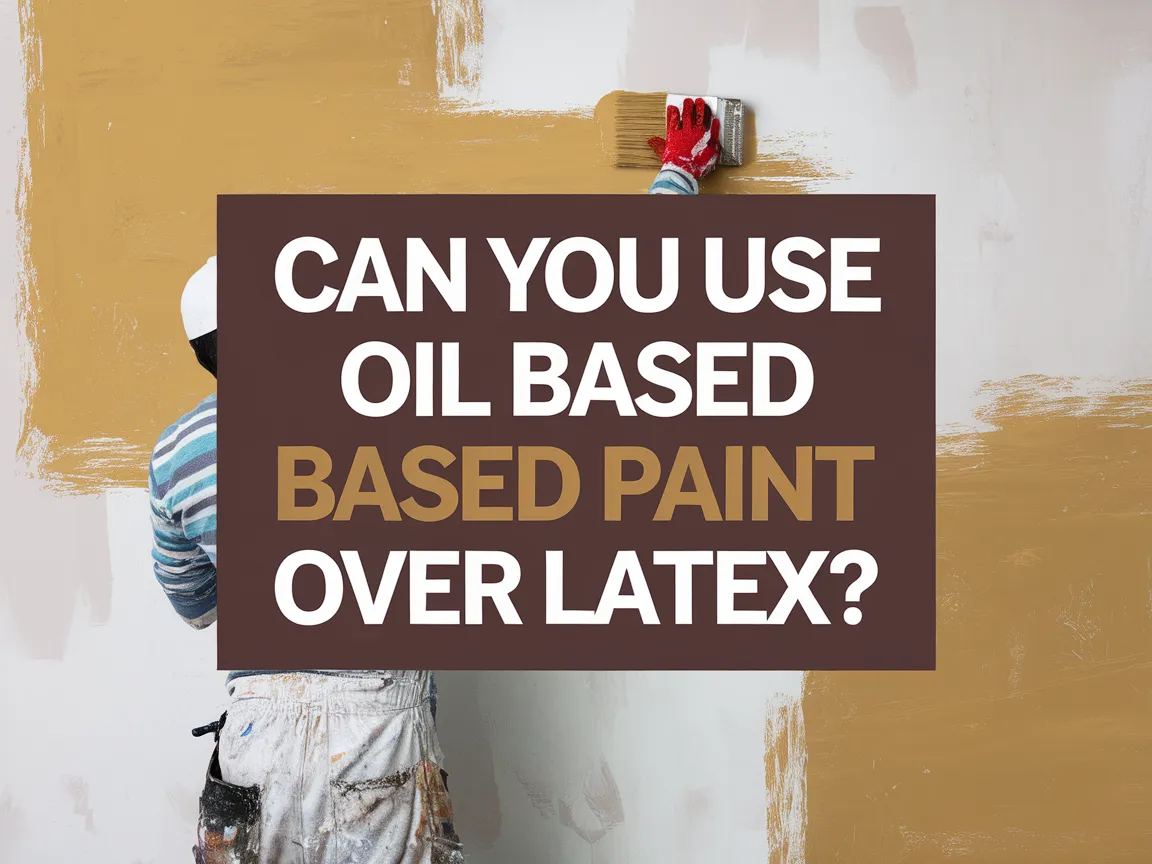 Person painting a wall with oil based paint over latex paint.