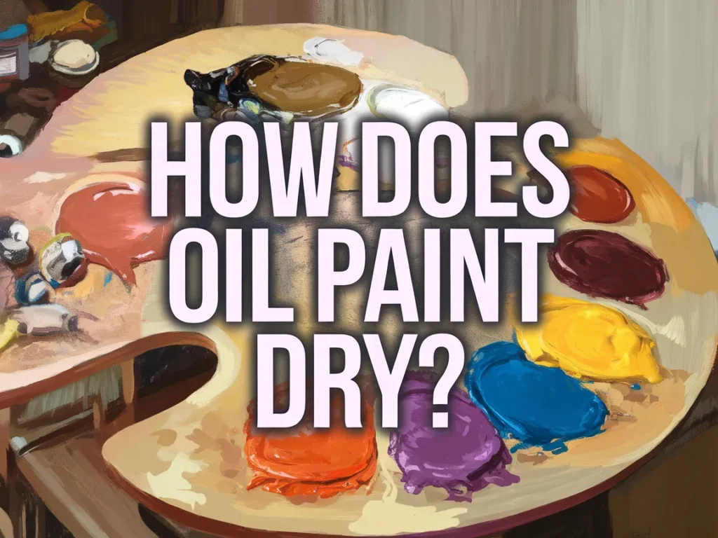An artist's palette showcasing various oil paints to demonstrate how oil paint dries.