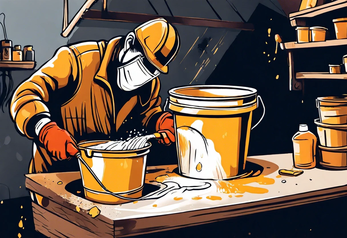 Illustration of a person using tools to remove old paint, demonstrating effective paint removal methods.