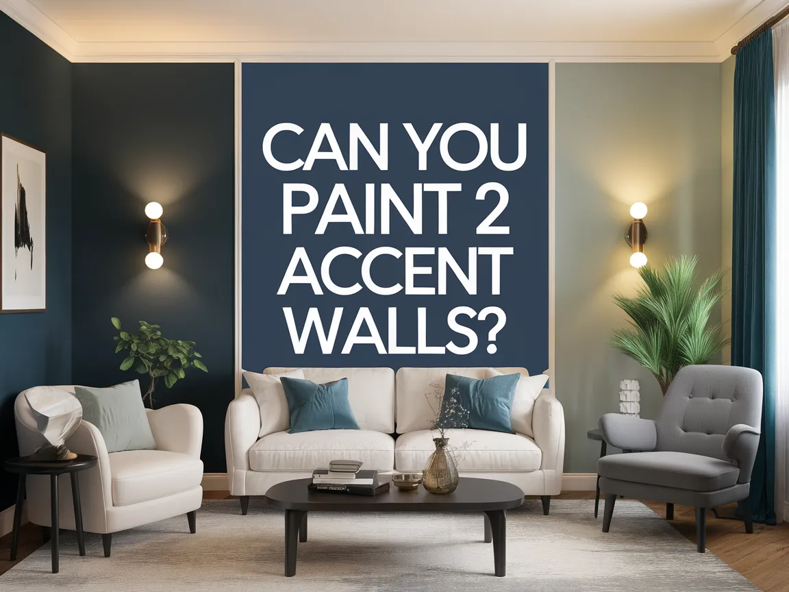 Living room showcasing two accent walls painted in contrasting colors, asking if you can paint 2 accent walls.