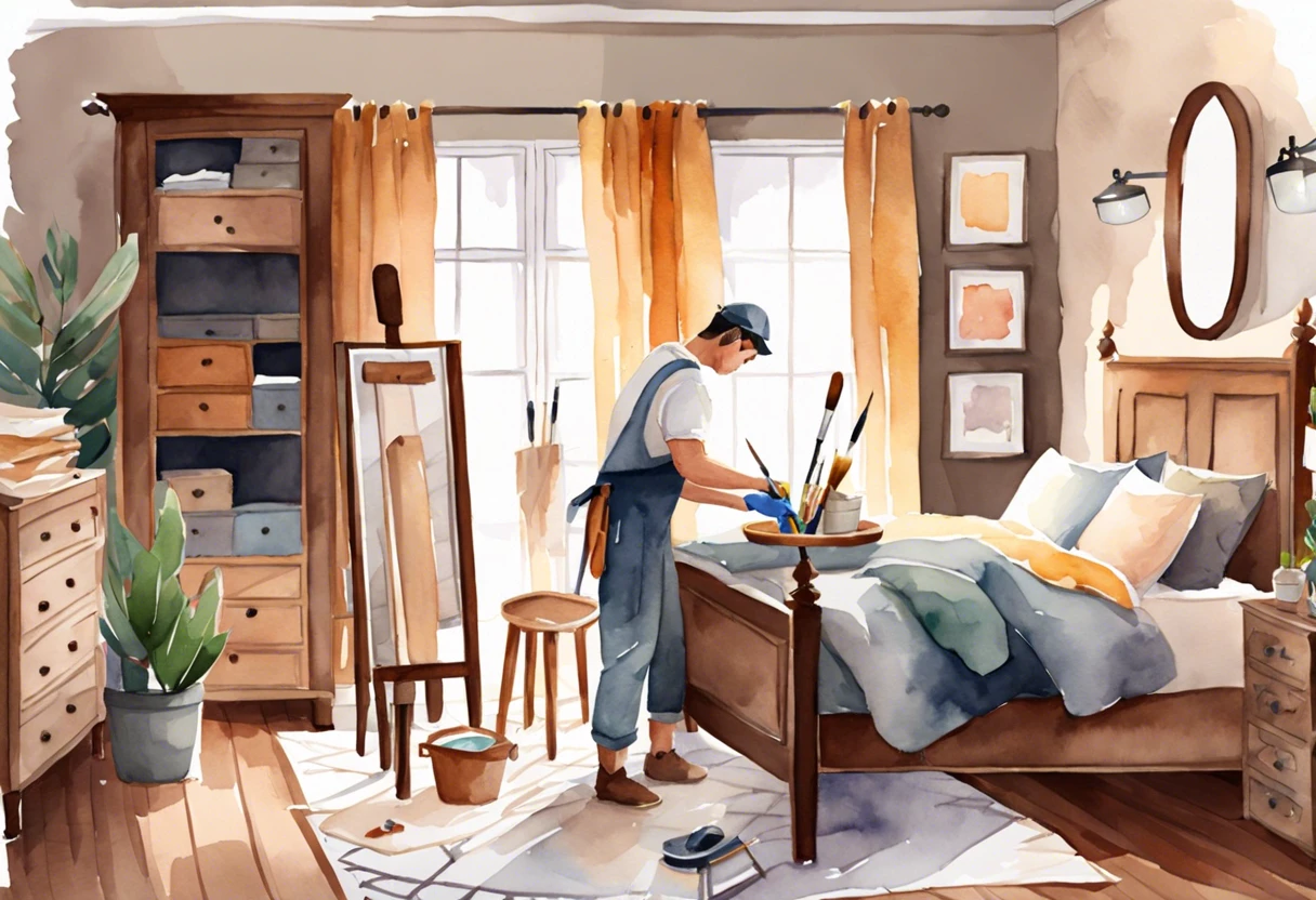 Person painting a room demonstrating how to paint a room in one day