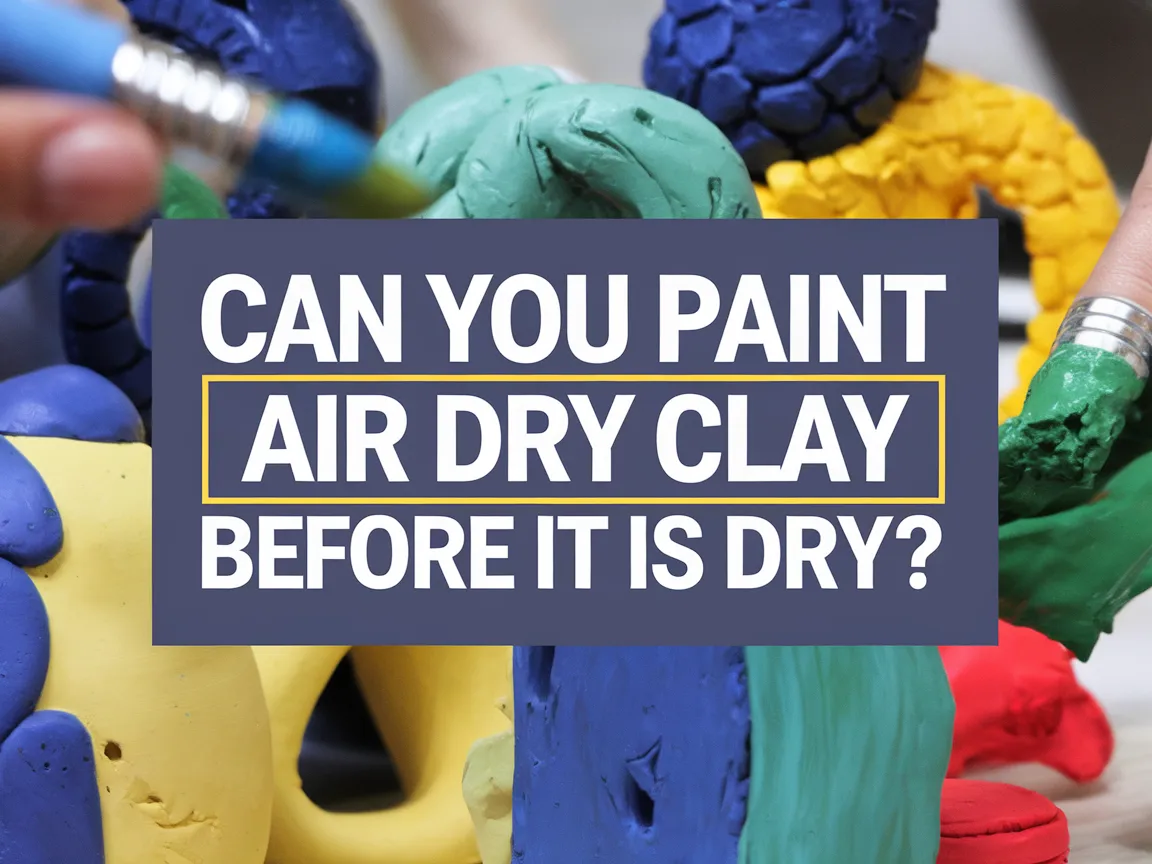 Colorful air dry clay sculptures with a brush, illustrating the question of whether you can paint air dry clay before it is dry.