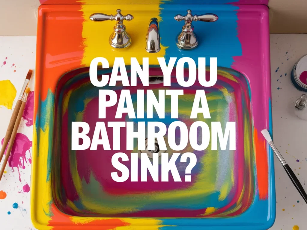 Colorful painted bathroom sink demonstrating the question, can you paint a bathroom sink?