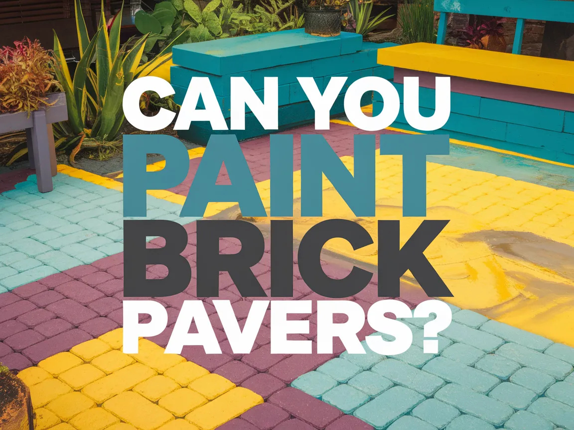 Colorful painted brick pavers in various colors demonstrating the possibility of painting brick pavers.