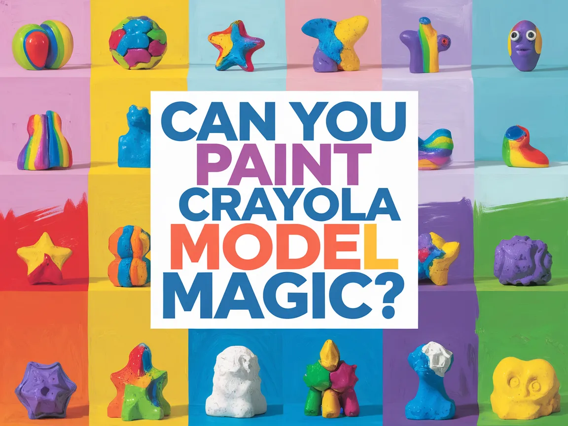 Colorful Crayola Model Magic sculptures displayed, showcasing various shapes and colors, ideal for painting.