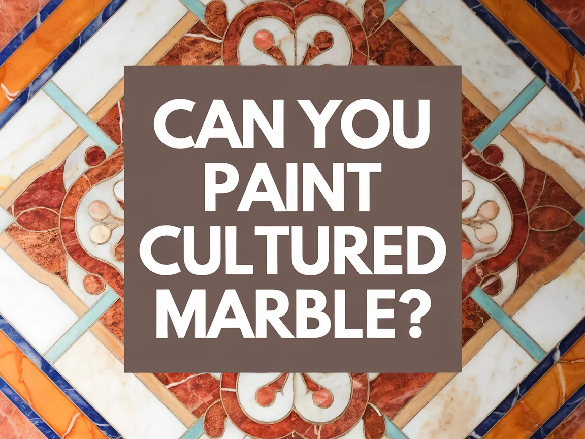 A decorative tile background with the text asking if you can paint cultured marble, relevant to painting techniques.