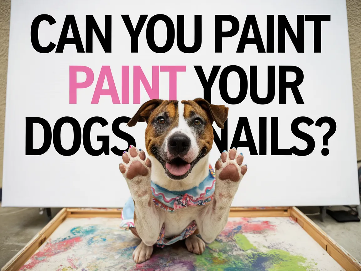 Cute dog with painted nails asking if you can paint your dogs nails