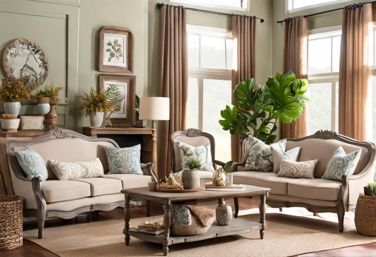 Living room with painted furniture showcasing the possibility of painting without sanding